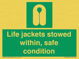 Life jackets stowed within